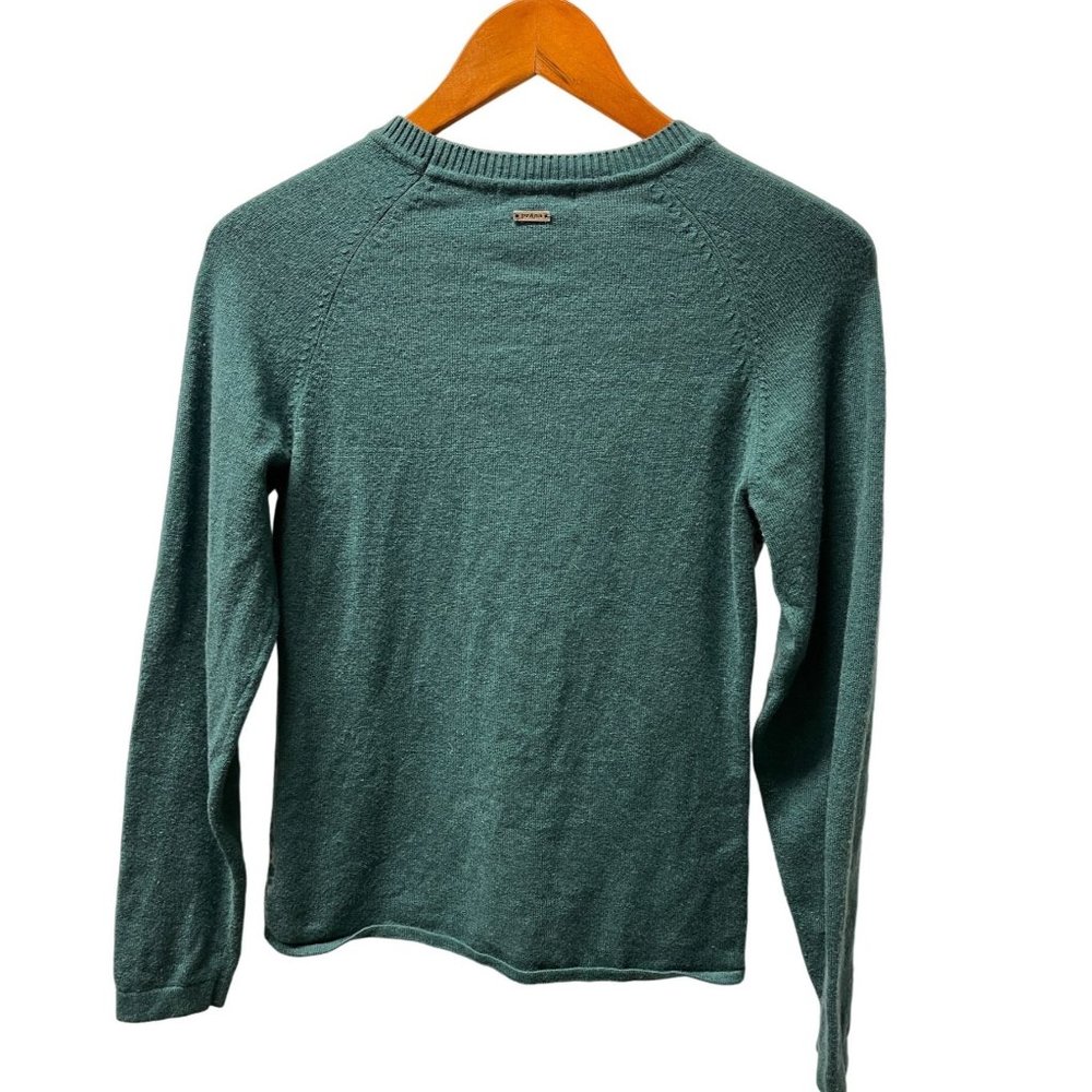 Prana Women's Green Printed Front Panel Antonia Crew Pullover Sweater Size XS - Picture 3 of 6